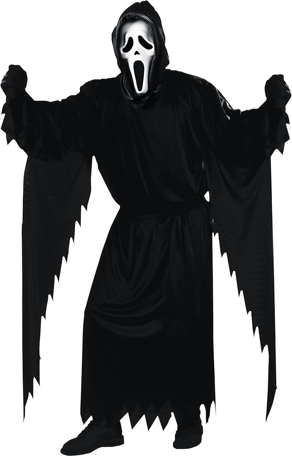 Fun World Scream Ghost Face Kostüm für Erwachsene, Schwarz, Einheitsgrösse, Schwarz, Einheitsgre