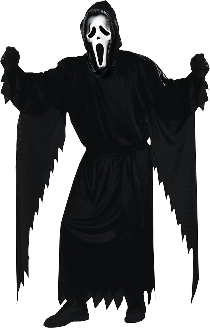 Fun World Scream Ghost Face Kostüm für Erwachsene, Schwarz, Einheitsgrösse, Schwarz, Einheitsgre