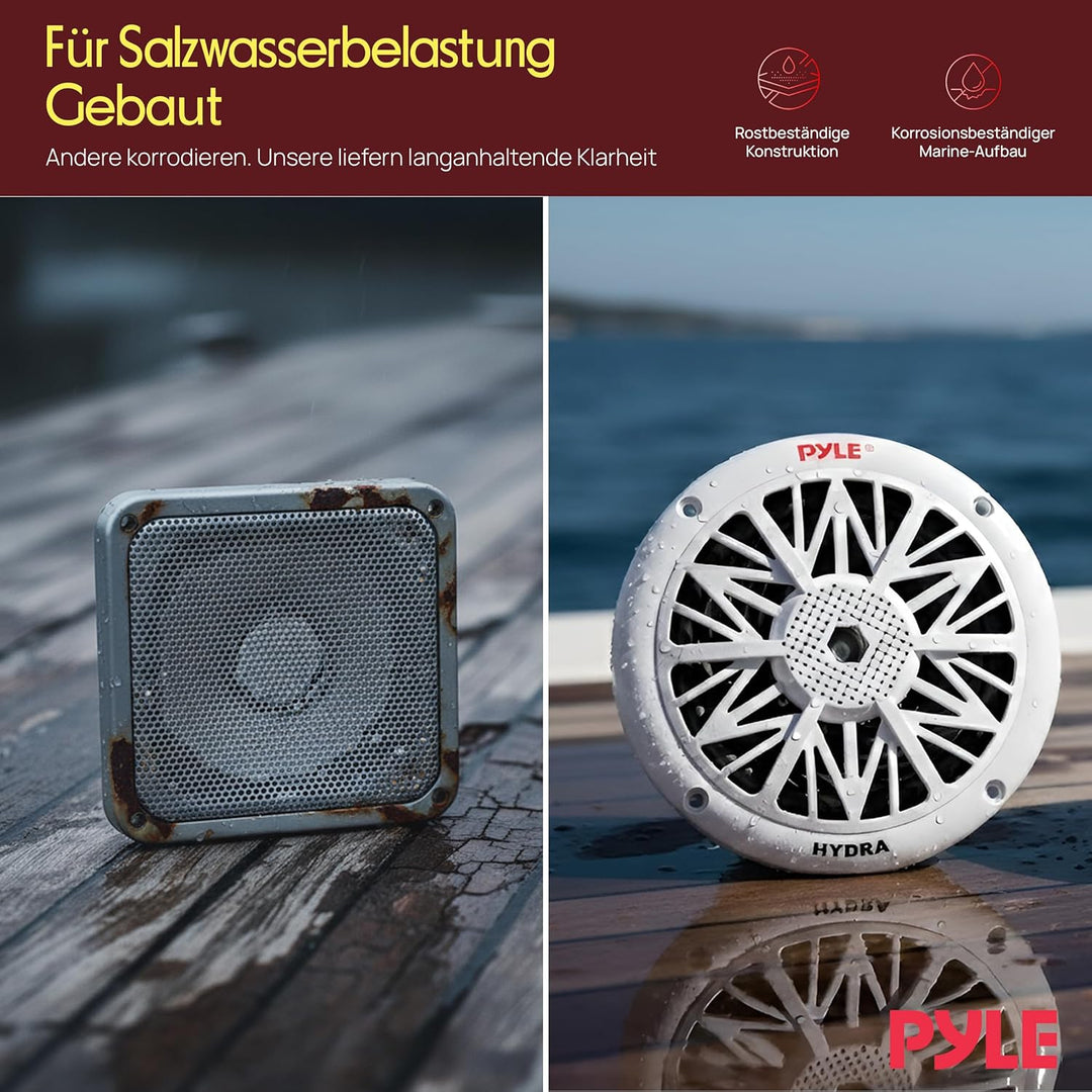 Pyle Marine Lautsprecher (150 Watt, 13,33 cm (5,25 Zoll), 2-Wege) weiss