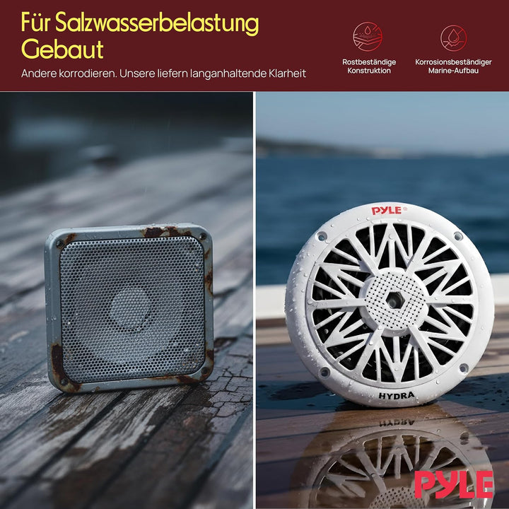Pyle Marine Lautsprecher (150 Watt, 13,33 cm (5,25 Zoll), 2-Wege) weiss