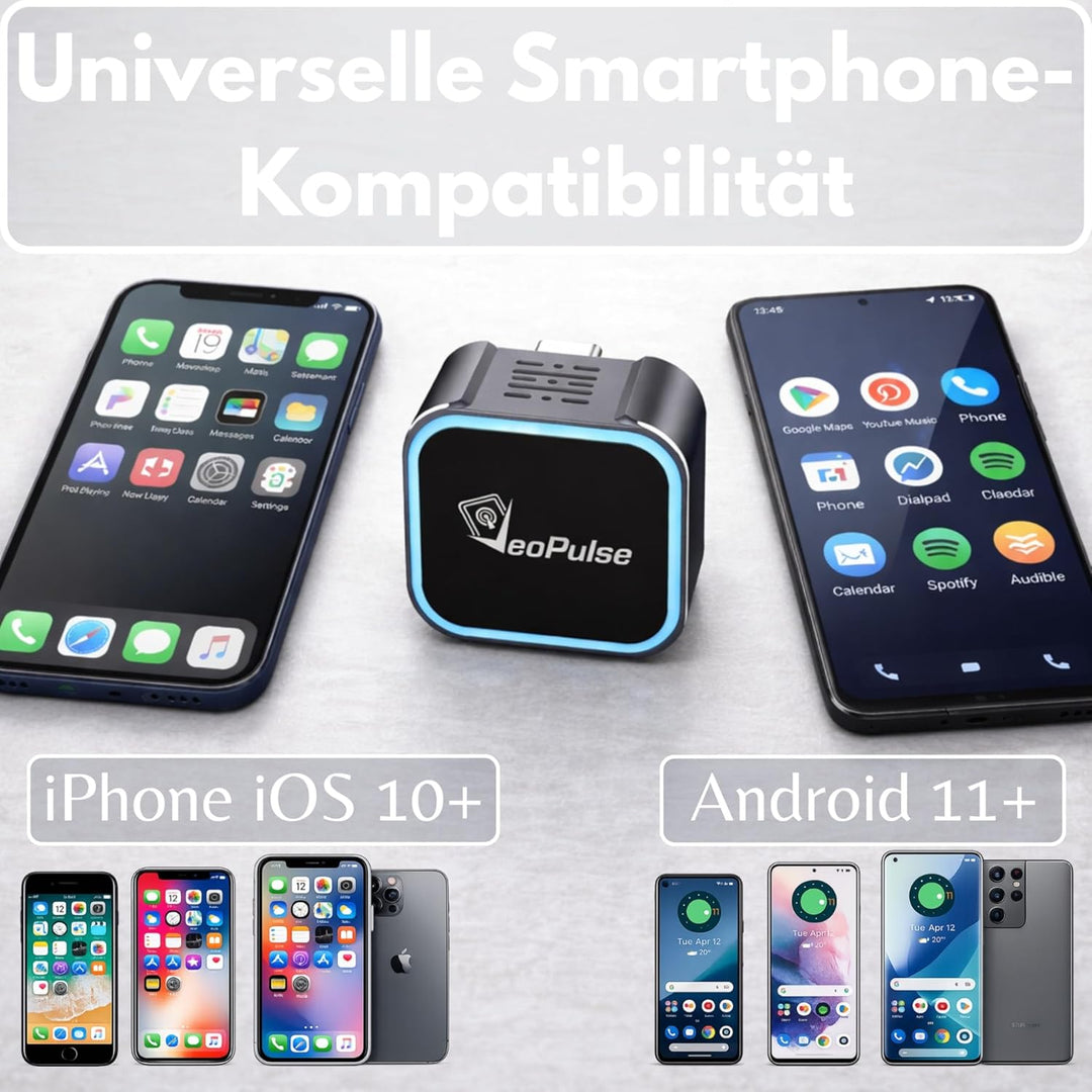 C-Pro USB-A Kabelloser CarPlay & Android Auto Adapter – Dual-Speicher (Ideal für Paare) – Zink-Gehäu
