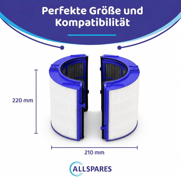 AllSpares 360° HEPA-Filter für Dyson Luftreiniger | Kompatibel mit PH01, HP06, TP06, HP07 | Ersatzfi