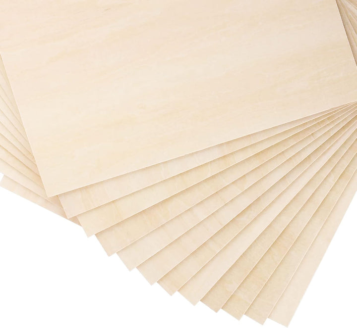 SENENQU 12 Stück Lindenholz 2 mm, Sperrholz 400 x 300 mm x 2 mm, Holzplatten zum Basteln für Laserpr