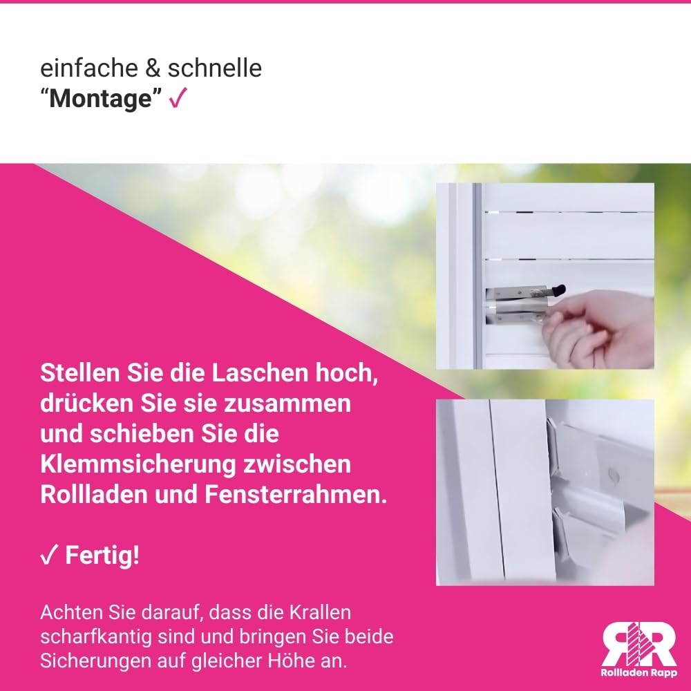 Klemmsicherung für Rollladen Einbruchsicherung - 10 Stück im Set [5x685330]