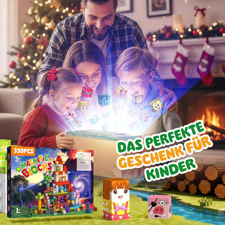 Magnetische Bausteine 330PCS 2CM Magnetbausteine für Kinder ab 3 Jahre Blocks, Montessori Spielzeug