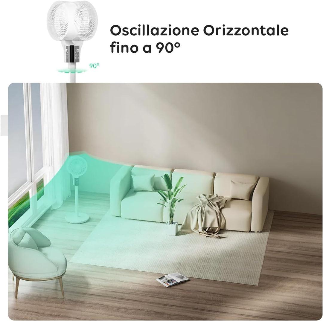 SNAG leiser Standventilator mit Fernbedienung und Timer, leistungsstarker Motor, digitales Display,