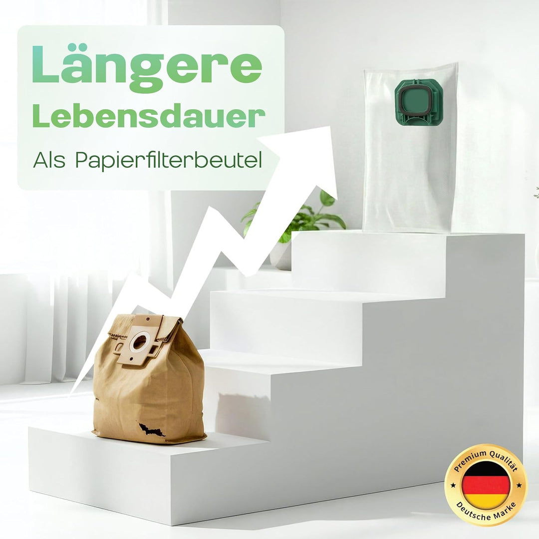 12 Staubsaugerbeutel passend für Vorwerk Staubbeutel FP140, FP150, Kobold VK 140, VK 150, mehrlagige
