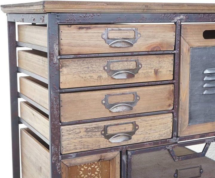 Mendler Apotheker-Schrank HWC-A43, Tanne Holz massiv Vintage, 143x56x33cm | Kommode, Shabby-Look