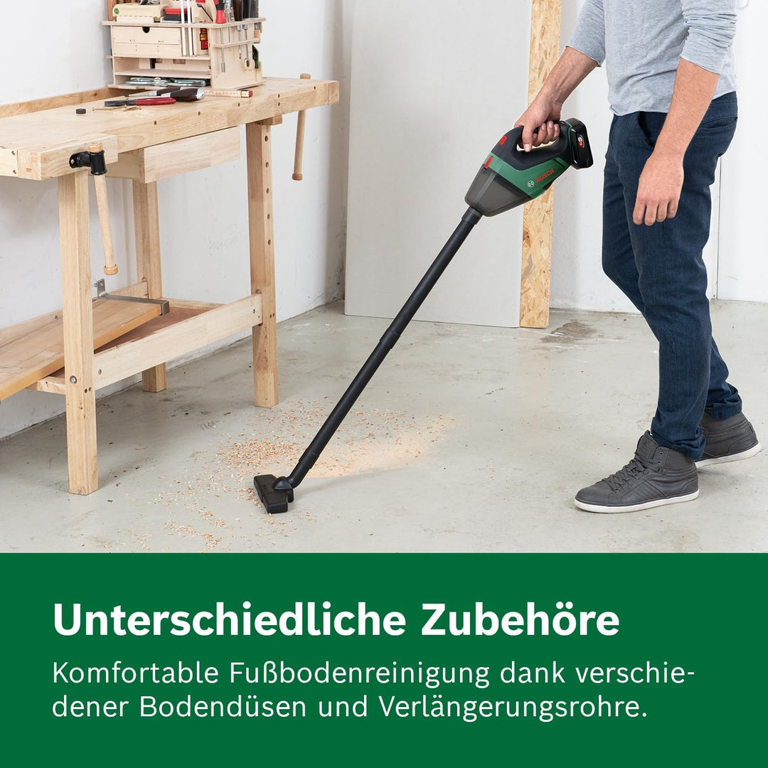 Bosch Home and Garden Akku Staubsauger UniversalVac 18 (2,5 Ah Akku, 18 Volt Sytem, im Karton), Gree