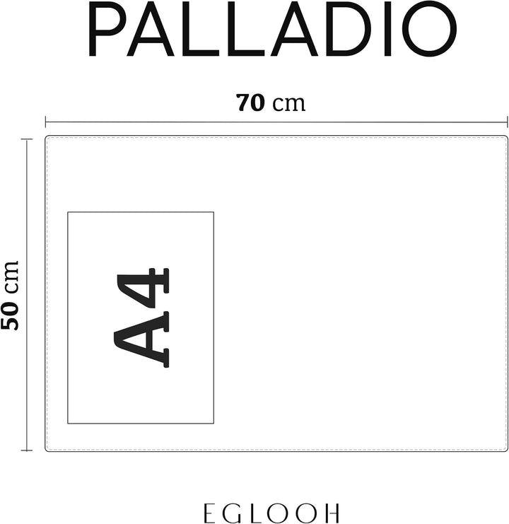 Eglooh - Palladio - Schreibtischunterlage echtem Leder Hell Braun cm 70x50 - Handwerkliche Nähte und
