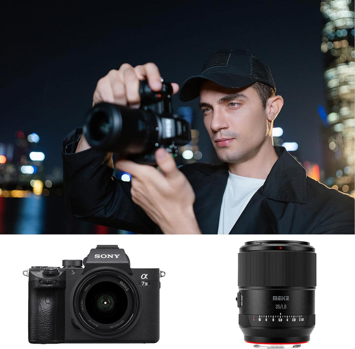 Meike 35 mm F1.8 Vollformat-AF-STM-Objektiv, Weitwinkel, Autofokus, Feste Prime-Porträtobjektive für