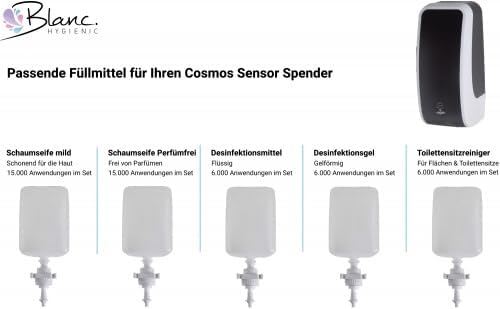 Blanc HYGIENIC Schaumseife mild, 2.500 Anwendungen je Liter, für Blanc Cosmos Schaumseifenspender SE