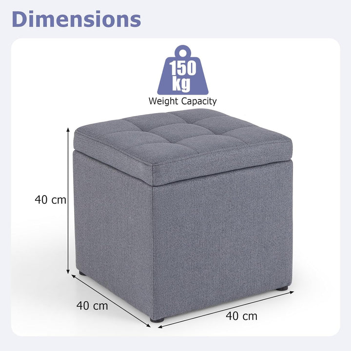 GIANTEX Sitzhocker mit Stauraum, Sitzwürfel Sitzbox gepolstert mit Deckel, Fusshocker bis 150kg bela