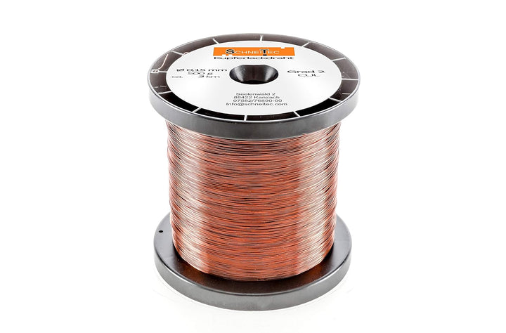 Kupferlackdraht W210 Ø 0,15 mm 500 g, ca. 3000m - CU Lackdraht Grad 2 CUL Kupferdraht Gewicht 500 Gr