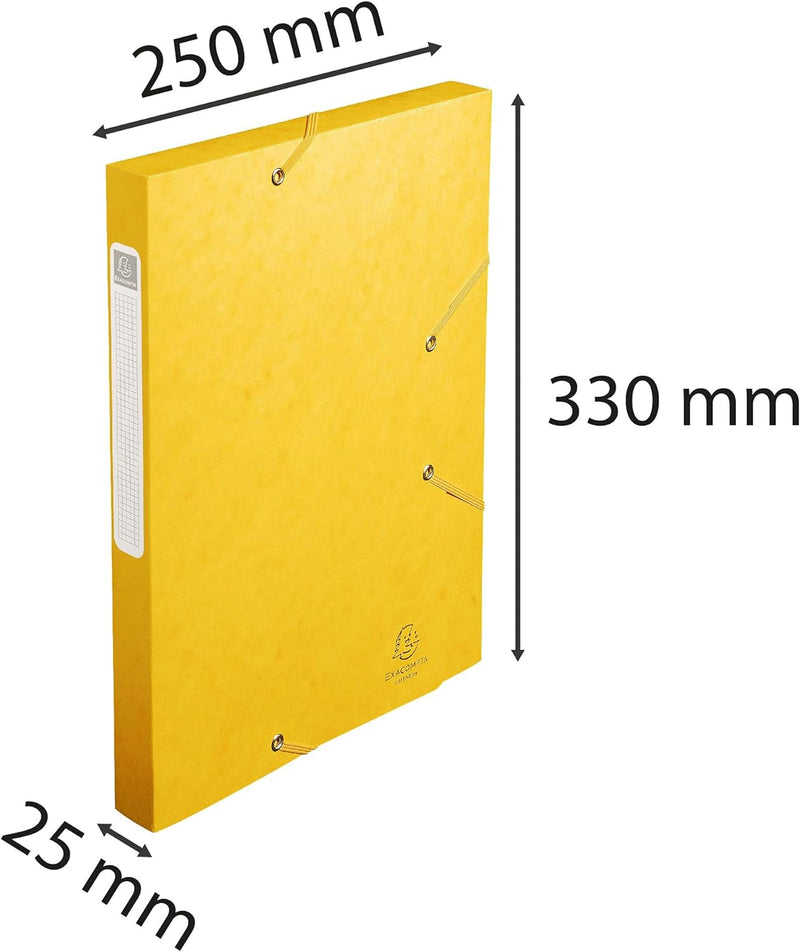 Exacompta 18506H 25er Pack Premium Sammelboxen mit Gummizug 25 mm breit aus extra starkem Colorspan-
