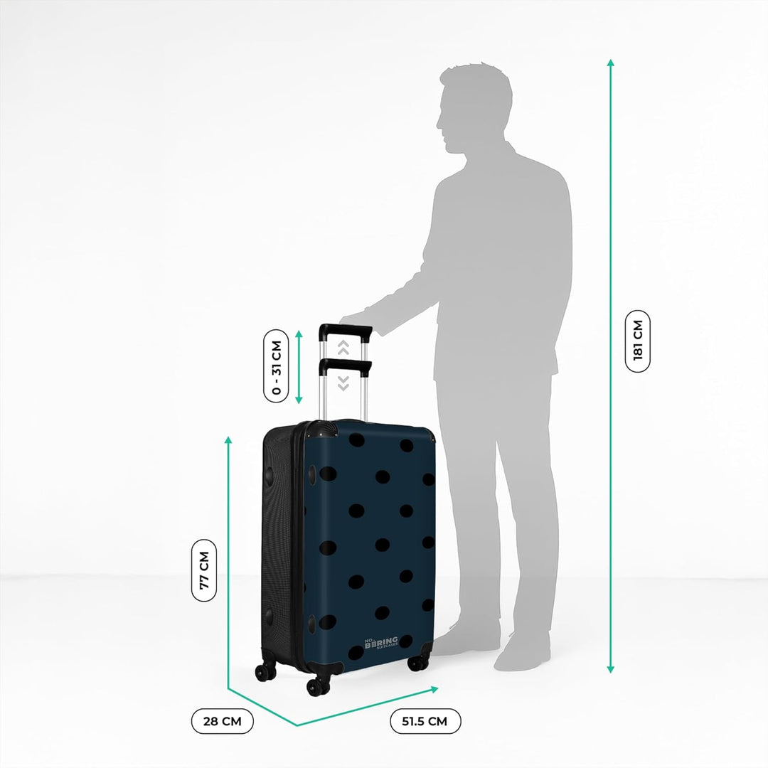NoBoringSuitcases.com® Koffer XL Gross 77x51.5x28 cm Reisekoffer mit 4 Rollen Leicht Trolley Hartsch