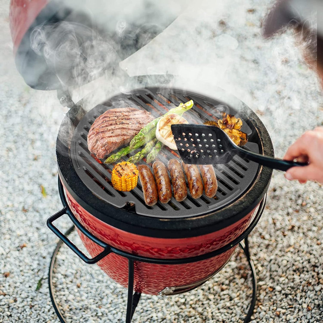 onlyfire Gusseisen Grillrost, BBQ Rund Guss Grillroste Ø 35cm Grillzubehör Passend für Kamado Joe Cl