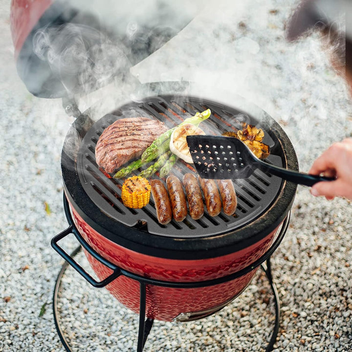 onlyfire Gusseisen Grillrost, BBQ Rund Guss Grillroste Ø 35cm Grillzubehör Passend für Kamado Joe Cl