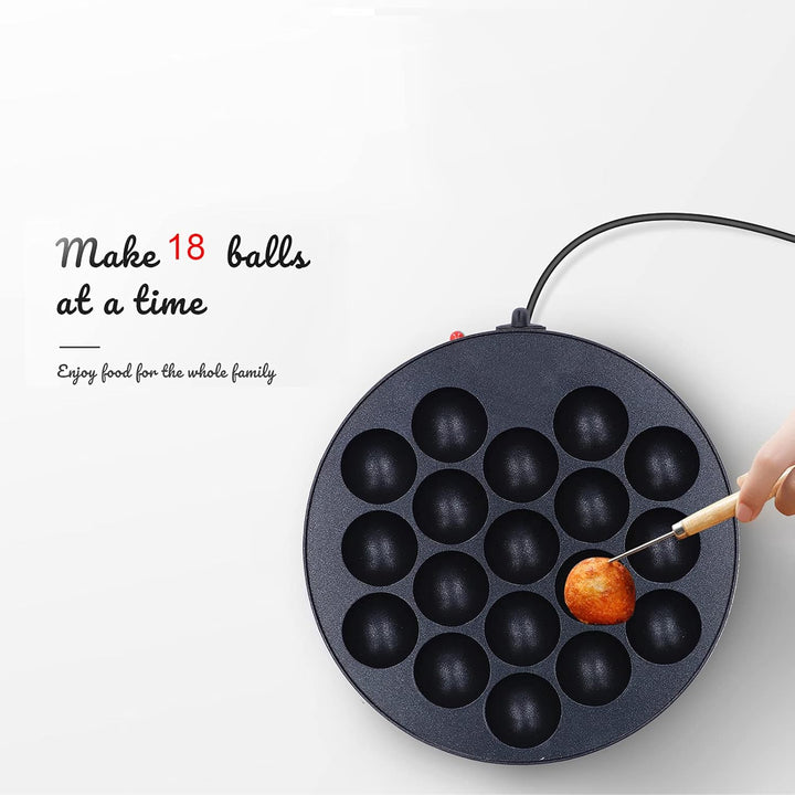 Takoyaki Maker,750 W Non-Stick Octopus Grill Tray 18 Löcher zweiseitige Heizung Küchen Elektrische M