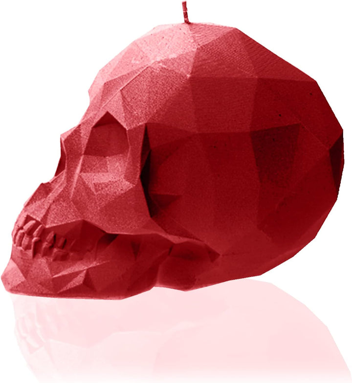 Candellana Kerze Kleiner Schädel Low Poly | Höhe: 7,5 cm | Rot | Totenkopf | Handgemacht in der EU 7