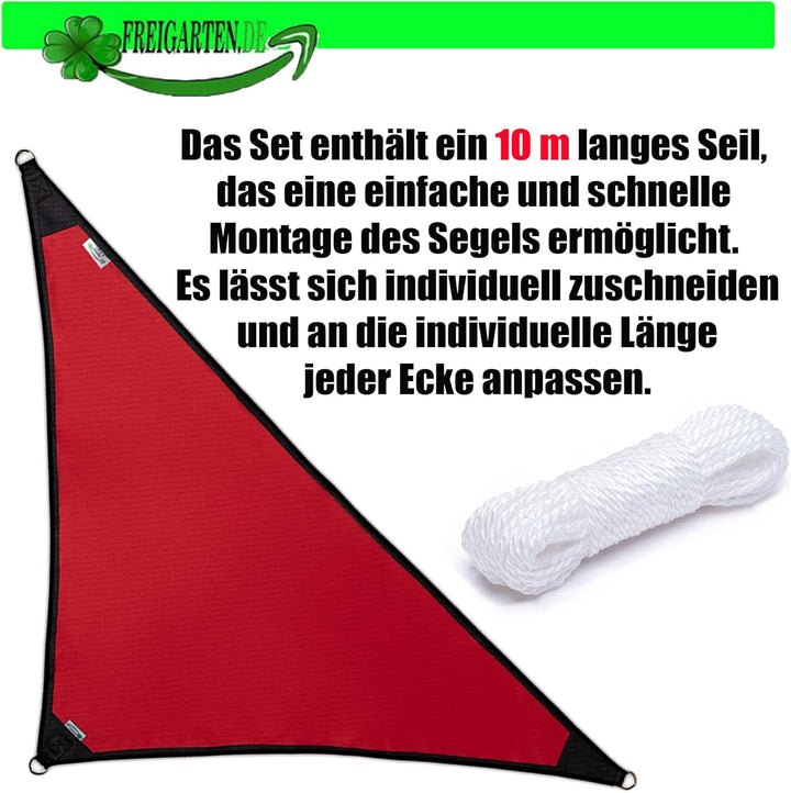 freigarten.de Sonnensegel Wasserdicht Sonnenschutz 100% Schutz vor UV dreieckig 2,0m x 2,0m x 2,8m R