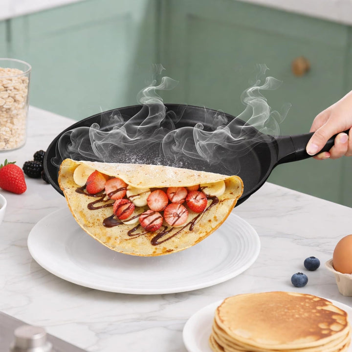 Stone&Stone Crêpespfanne 26cm – Pfannkuchenpfanne Antihaft, Induktion & Gas geeignet, Spülmaschinenf