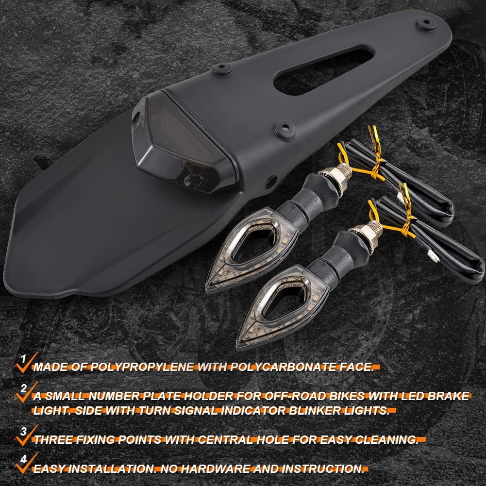 KaTur Motorrad Rück-Stossstange Bremse rotes Rücklicht Lampe LED mit Blinker Lampen für Offroad Moto