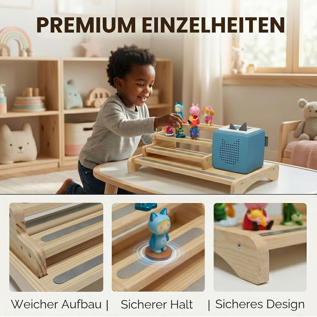 3-Tier Regal für Tonie-Figuren, Tischregal für Toniebox 1/2, Aufbewahrung von Tonies Figuren &amp; Chara