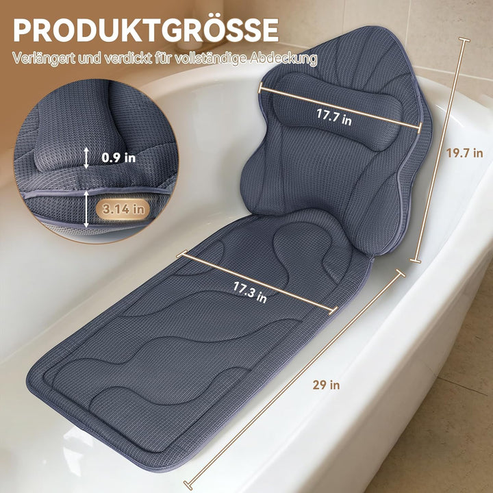 Poemland Luxus Dicke, volle Körper Badewannenkissen Mat &amp; Cushion für Badewanne Kopfstütze Hals Schu