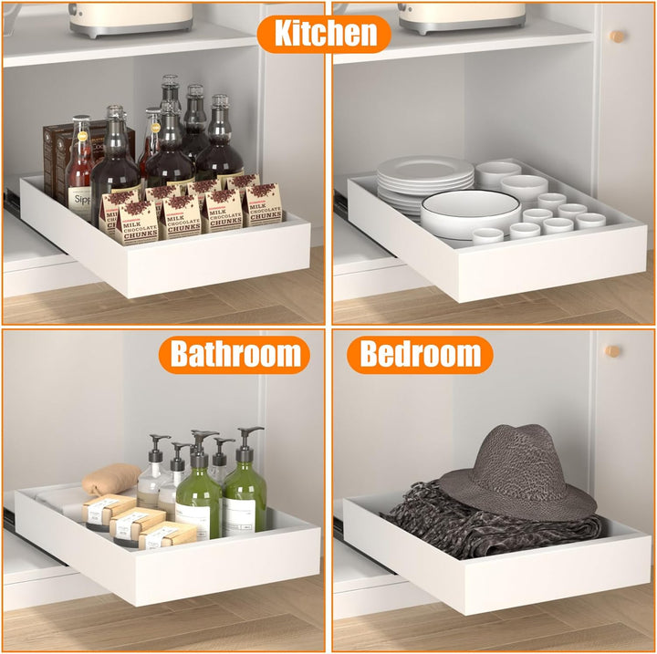 Zanfqvo Teleskopschublade, Ausziehbare Schublade KüChe, Schubladen Aufbewahrung Regal, Ausziehbarer