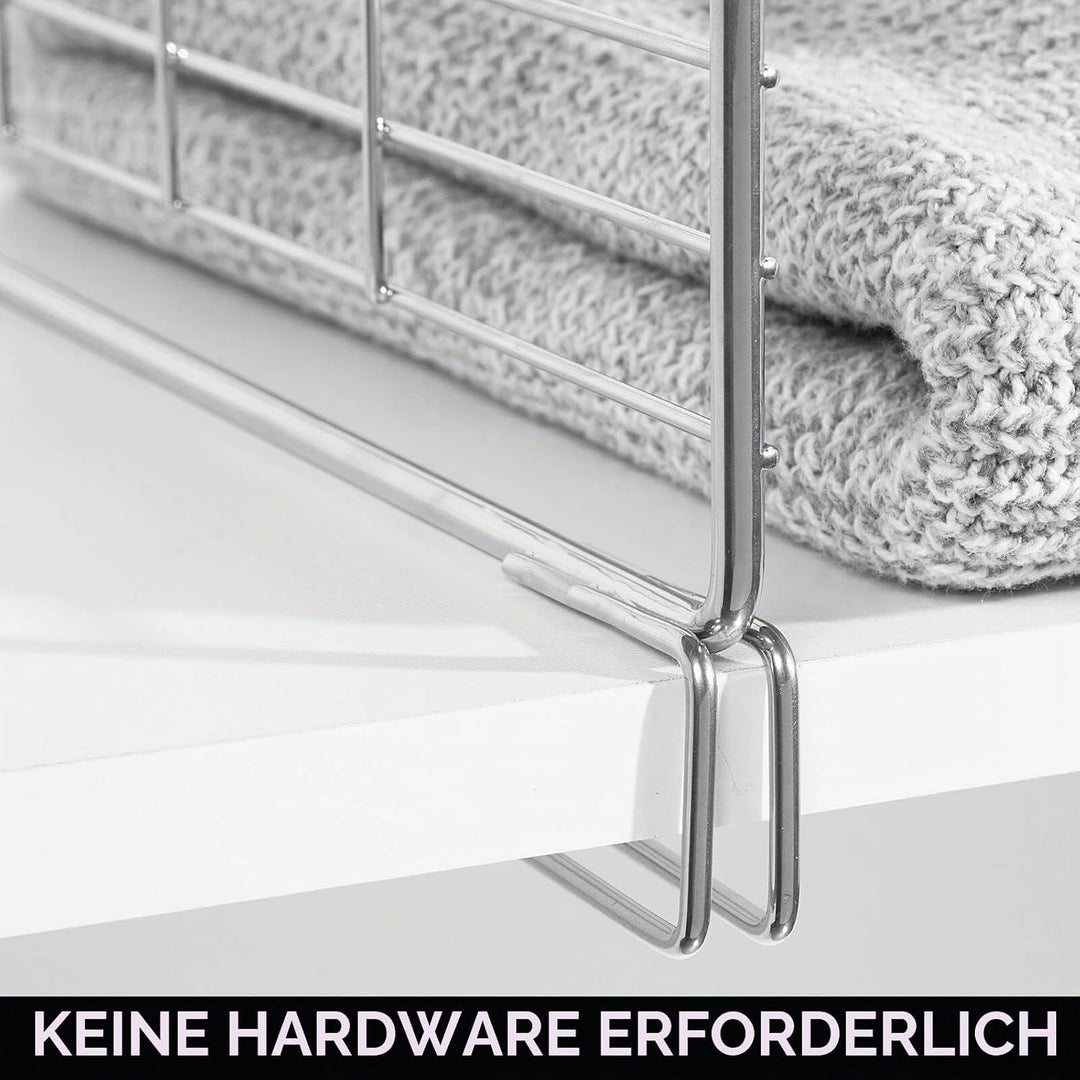 mDesign 2er-Set Drahtkorb für den Kleiderschrank – moderner Schrank Organizer mit 2 Ebenen für Kleid