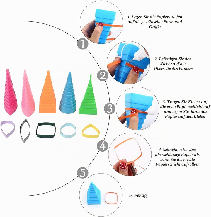 YURROAD Quilling Werkzeug Set für Quilling Papier, 19pcs Quilling Zubehör mit Quilling Tool Stift Qu