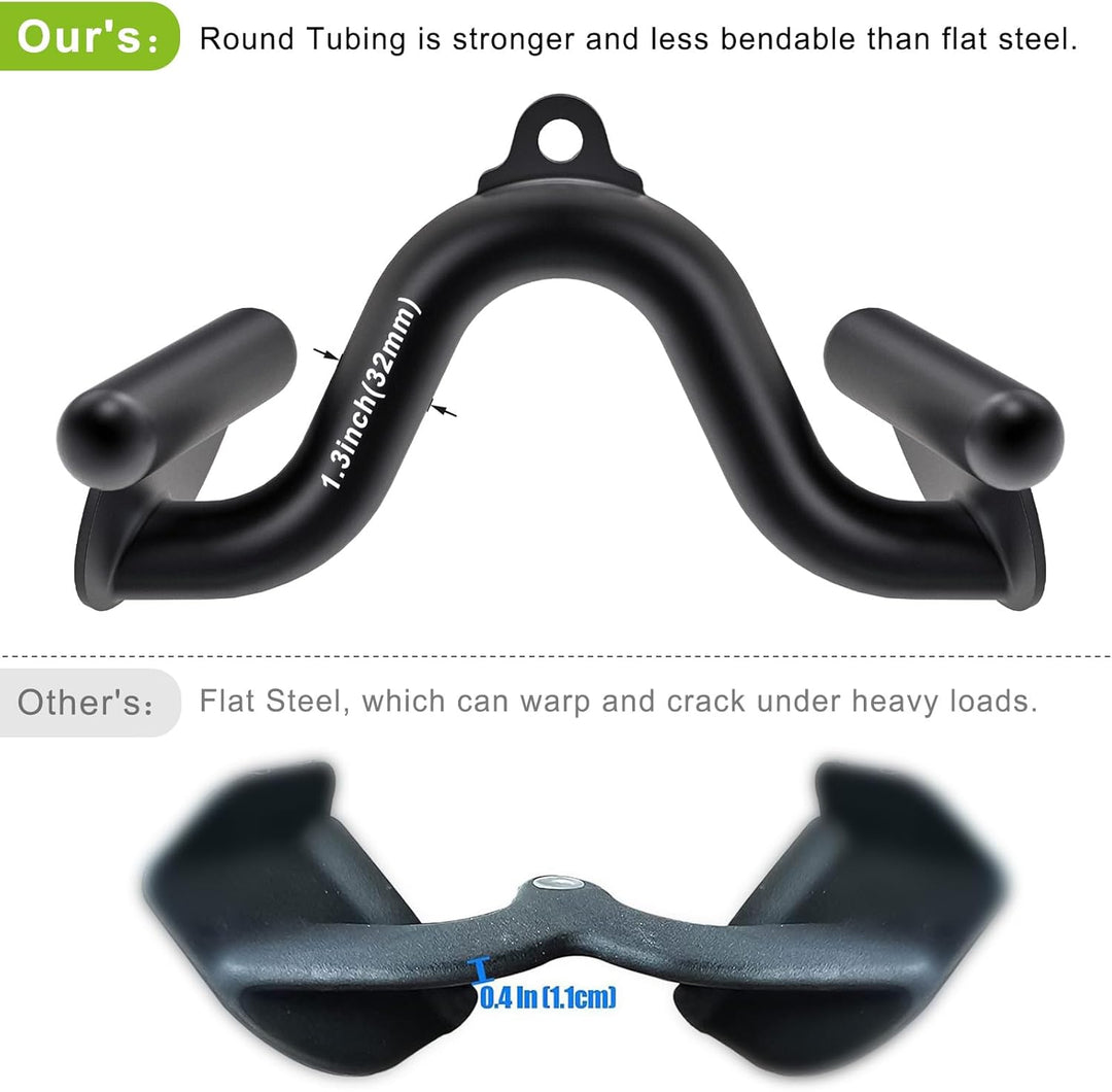 SELEWARE Rudergriff Pull Up Bar - Schwarz Latzug Griff V-Stange Latzugstangen, Klimmzugstange für Zu