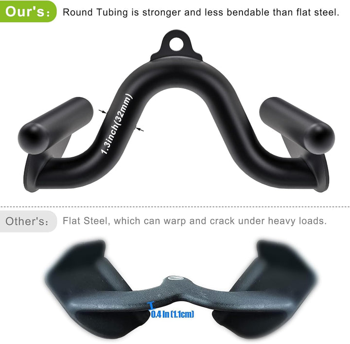SELEWARE Rudergriff Pull Up Bar - Schwarz Latzug Griff V-Stange Latzugstangen, Klimmzugstange für Zu