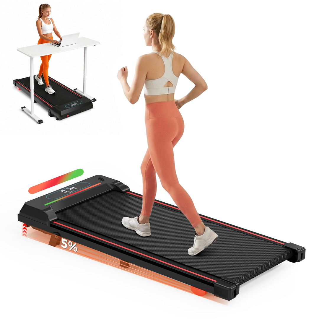 Walking Pad Laufband mit 5% Steigung für Zuhause und Büro | 2,5HP leiser Motor,RGB-Licht, Bluetooth
