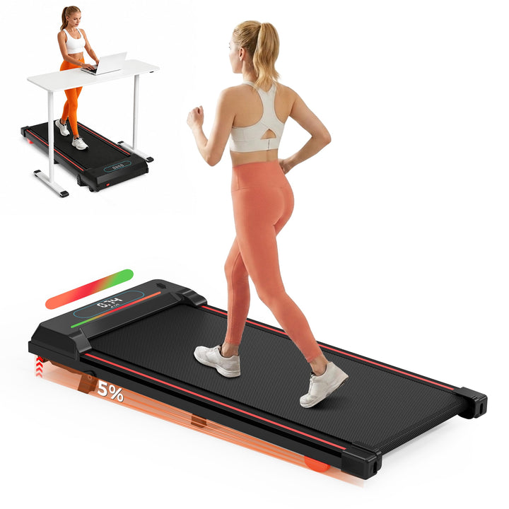Walking Pad Laufband mit 5% Steigung für Zuhause und Büro | 2,5HP leiser Motor,RGB-Licht, Bluetooth