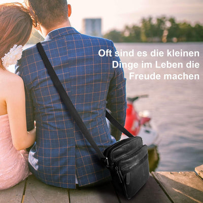 ROYALZ 'Phoenix' Umhängetasche Herren Leder klein kompaktes Design Ledertasche Schulter-Tasche Messe