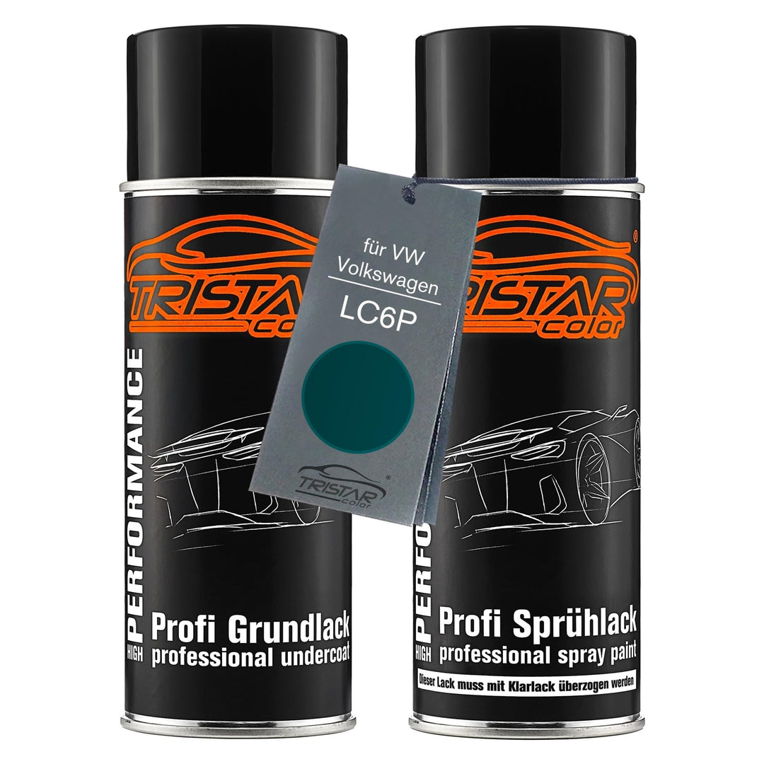 TRISTARcolor Autolack Spraydosen Set für VW/Volkswagen LC6P Dragongrün Perl/Dragon Green Perl Grundl