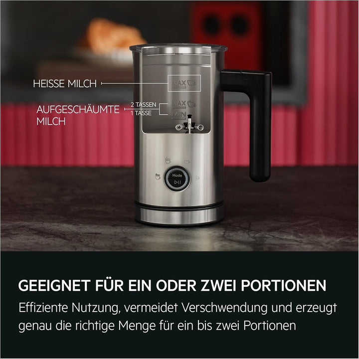 AEG Milchaufschäumer MF5-1-6ST 5000 – Edelstahl, doppelte Funktion, für Latte Macchiato, Cappuccino,