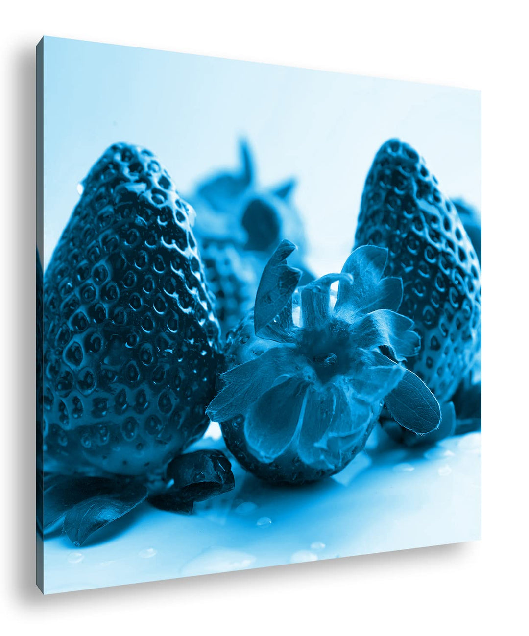 deyoli Knallrote Erdbeeren Format: 70x70 Effekt: Zeichnung als Leinwandbild, Motiv auf Echtholzrahme