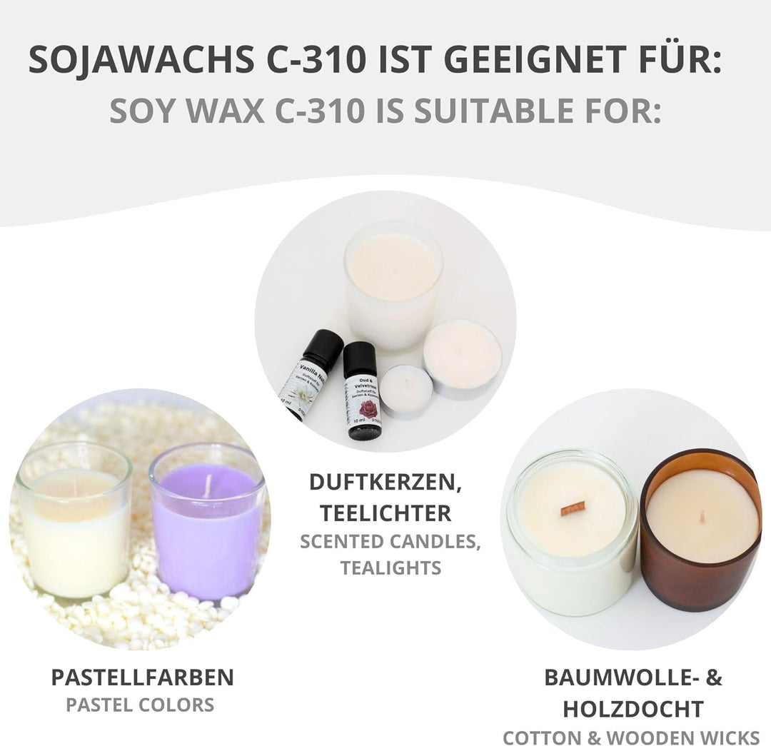 Sojawachs für Kerzen 20kg Pastillen NatureWax® C-310 Kerzen giessen Naturwachs