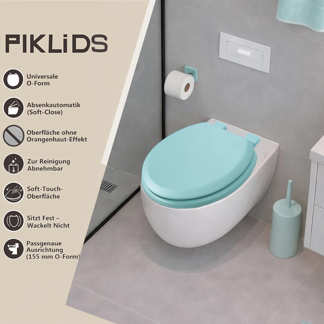 WC-Sitz Holzkern, Ｍatt – Soft-Touch & ultraglatt (ohne Orangenhaut), Absenkautomatik & Schnellversch