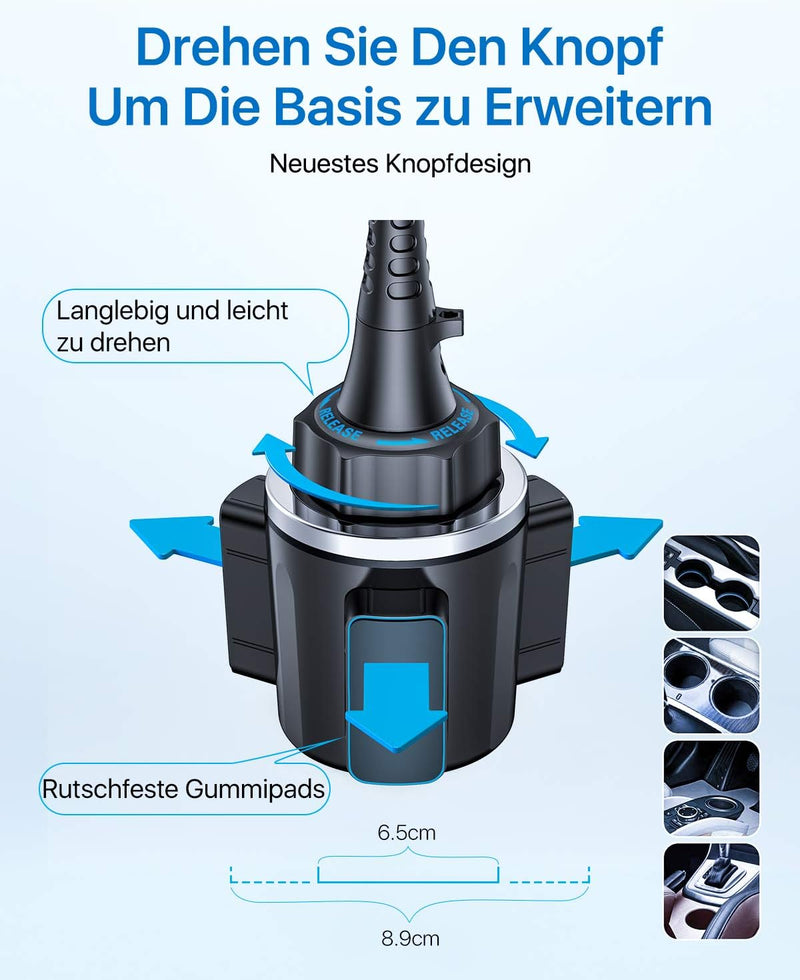 andobil Handyhalterung Auto Getränkehalter, Ultimate Einfache Klemme Hände frei Handyhalter für Auto