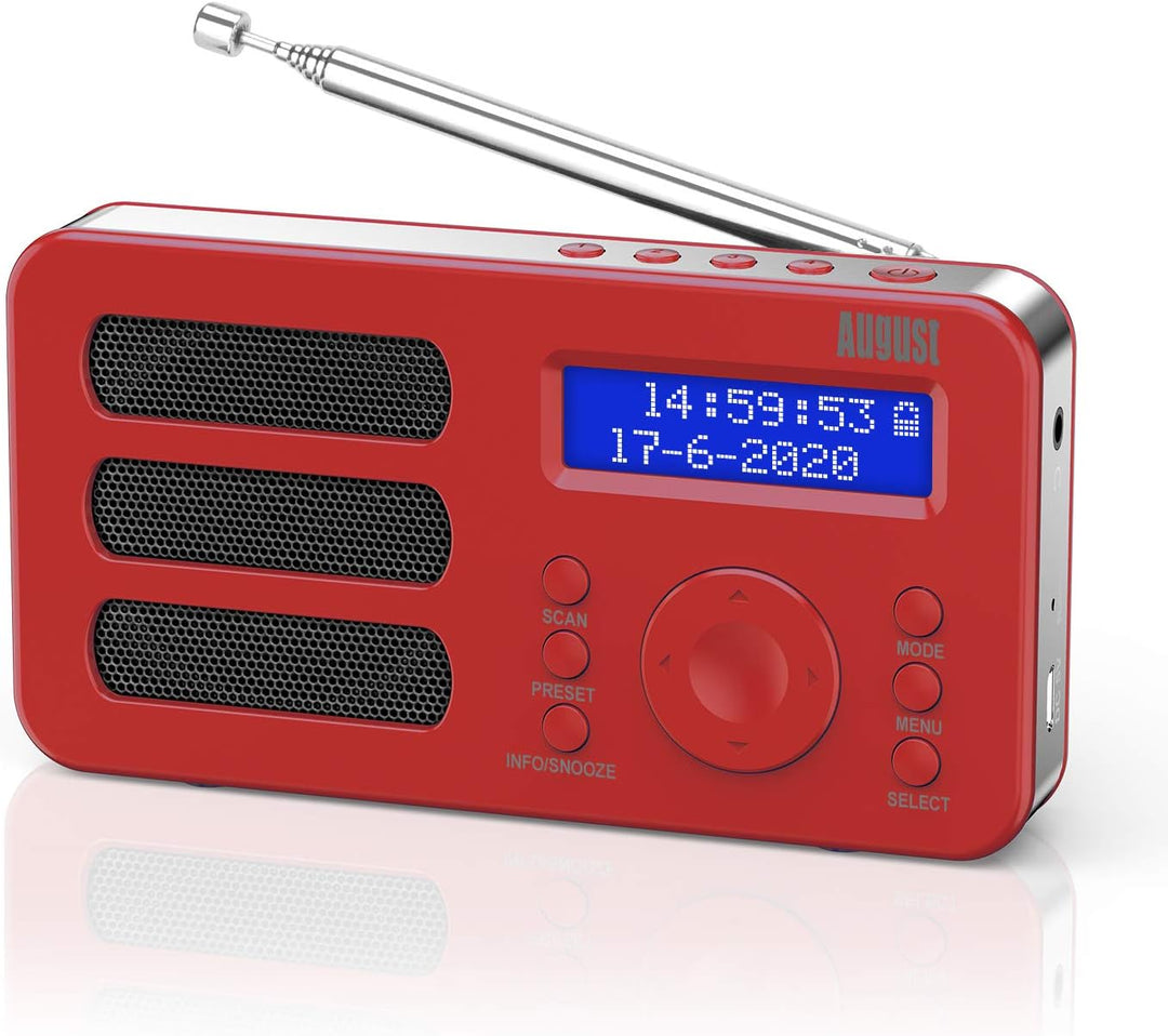 August MB225 - Tragbares Radio mit DAB+ / DAB/FM RDS-Funktion 40 Presets digitaler Radiowecker Stere