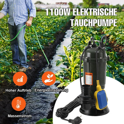 Lfhelper Tauchpumpe 1100W Schmutzwasserpumpe 2 Röhtenbach 2850r/min Fördermenge Wasserpumpe Fäkalien