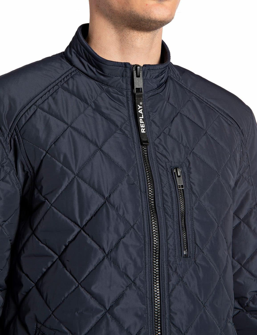 Replay Herren Bikerjacke XS Blue 086, XS Blue 086