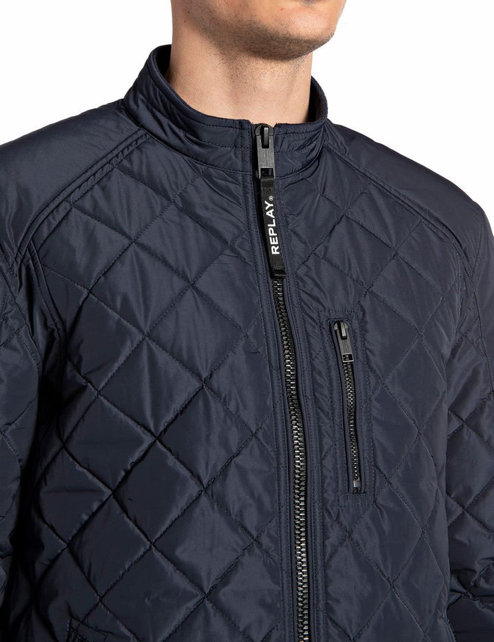 Replay Herren Bikerjacke XS Blue 086, XS Blue 086