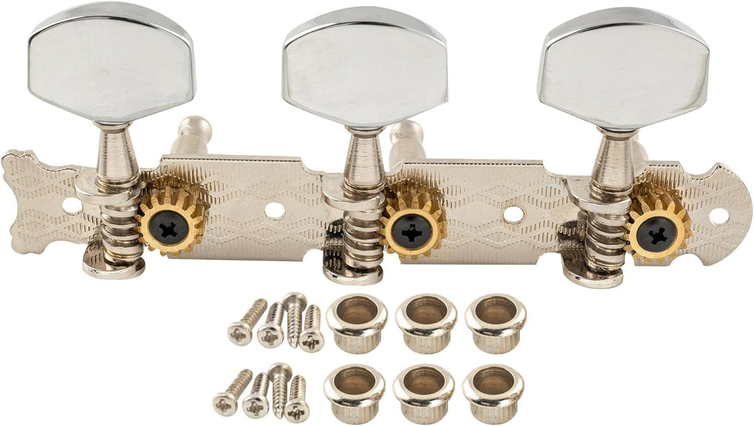 Musiclily Pro 3+3 Guitar Tuners Mechaniken Machine Heads Tuning Pegs für Akustikgitarre, Nickel mit