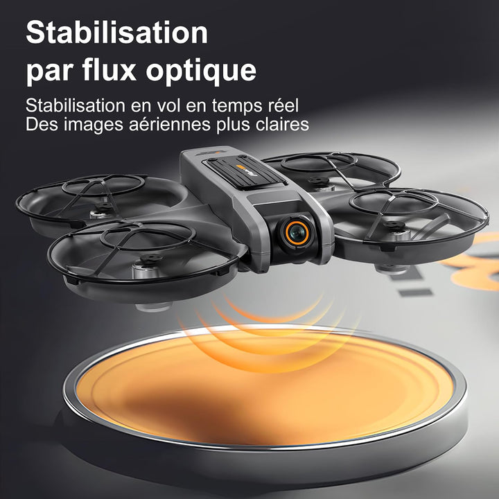 Drohne mit 4,9-Zoll-Bildschirm-Fernbedienung, HD-Dual-Kamera, bürstenlosem Motor, 360° Flips, optisc