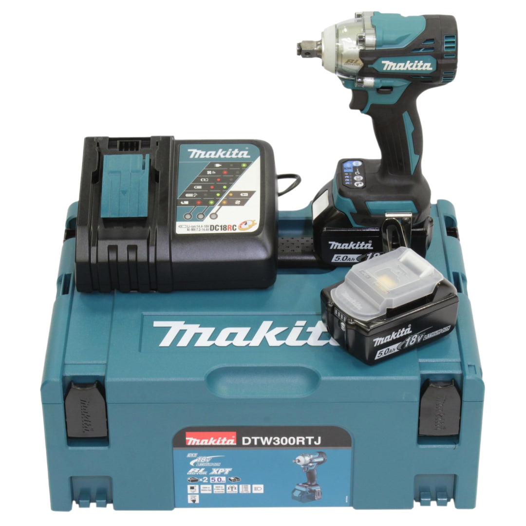 Makita DTW300RTJ Akku-Schlagschrauber 18 V / 5,0 Ah, 2 Akkus + Ladegerät im